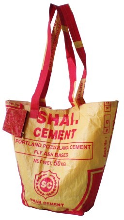 Jos, schoudertas van gerecyclede cementzak - fair trade