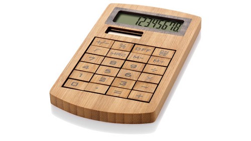 Bamboe calculator op zonnekracht
