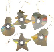 Kerstboomhangers gerecyclede cd